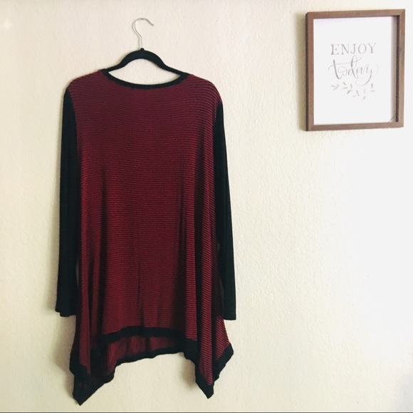 Philosophy Long Sleeve Striped Asymmetric Top - Picture 4 of 4